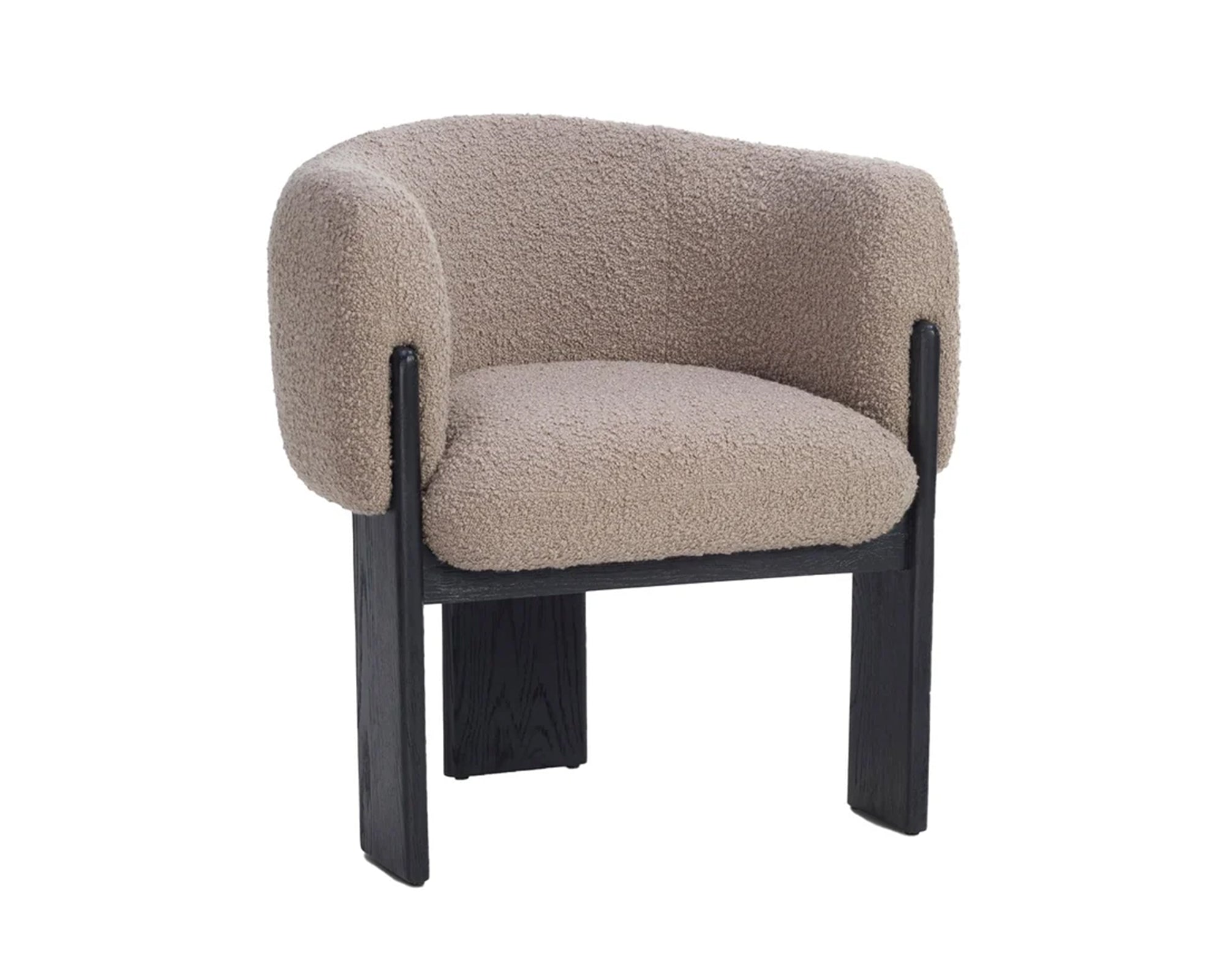 Liang & Eimil Lucca Dining Chair - Beverly Boucle Espresso Grey & Matt Black Oak