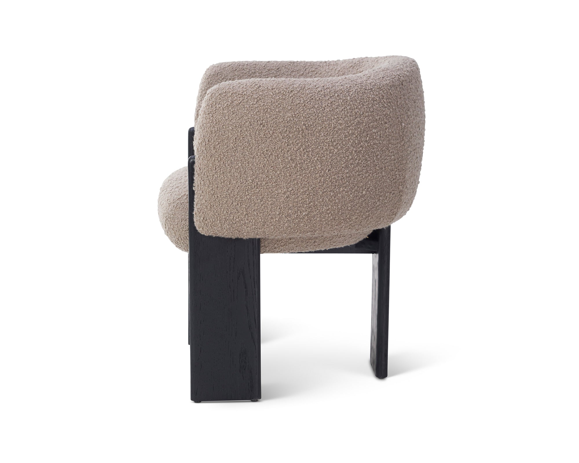 Lucca Dining Chair  -  Beverly Boucle Espresso Grey & Matt Black Oak