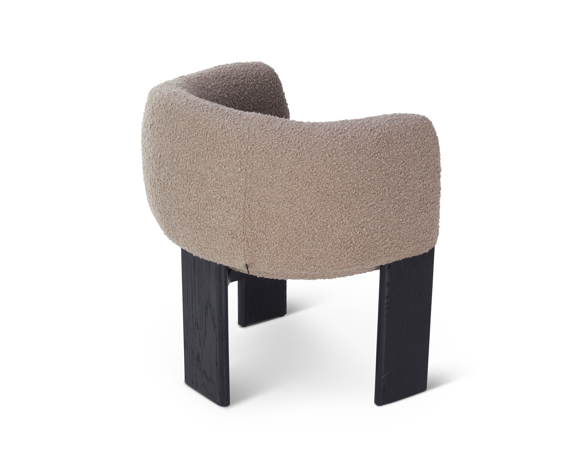Lucca Dining Chair  -  Beverly Boucle Espresso Grey & Matt Black Oak