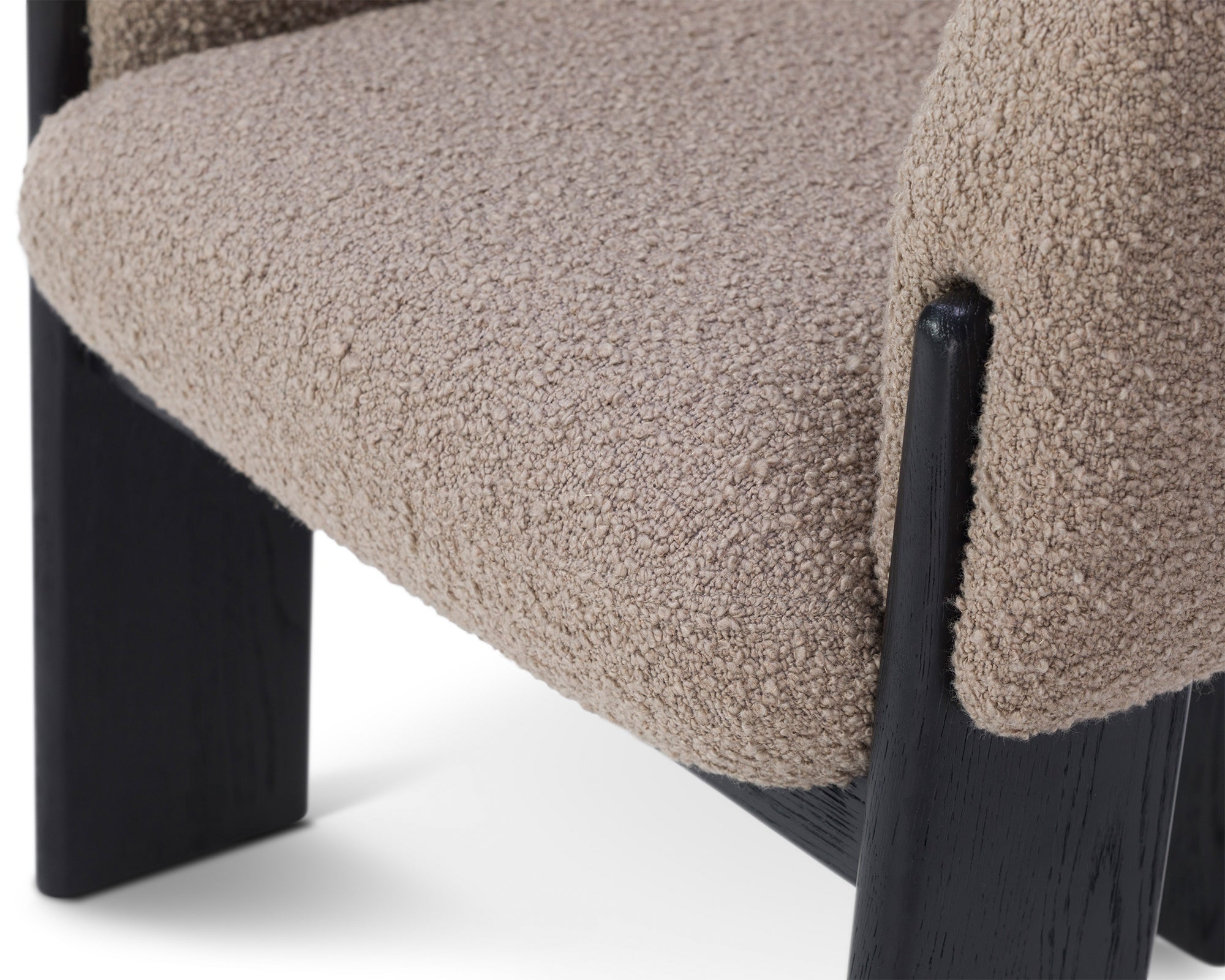 Lucca Dining Chair  -  Beverly Boucle Espresso Grey & Matt Black Oak