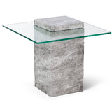 Rock Side Table  -  Grey Faux Marble