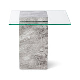 Rock Side Table  -  Grey Faux Marble