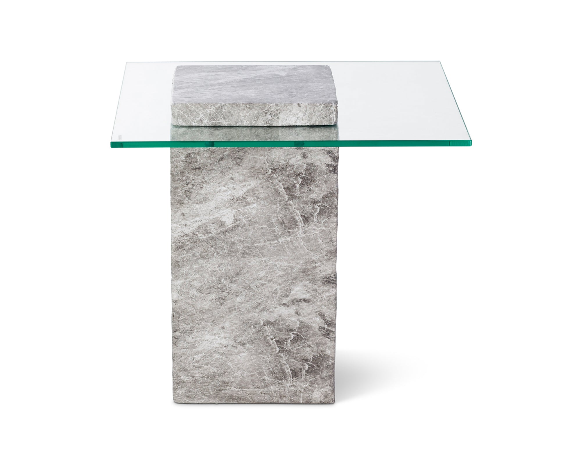 Rock Side Table  -  Grey Faux Marble
