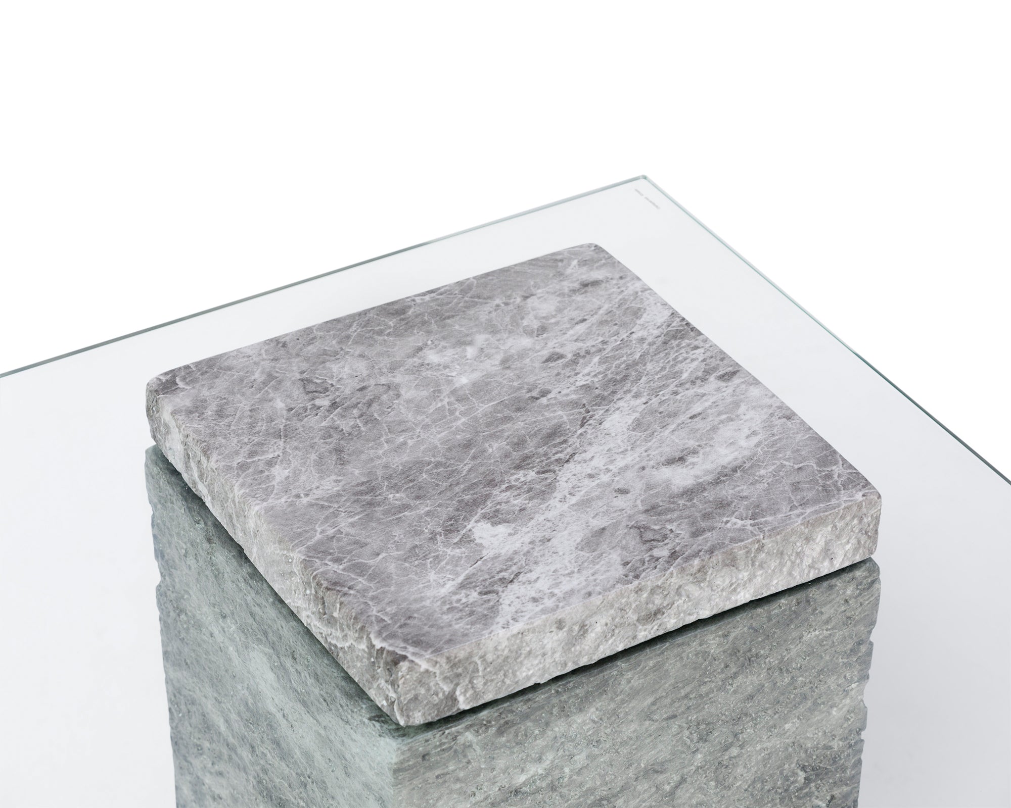 Rock Side Table  -  Grey Faux Marble