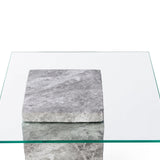 Rock Side Table  -  Grey Faux Marble