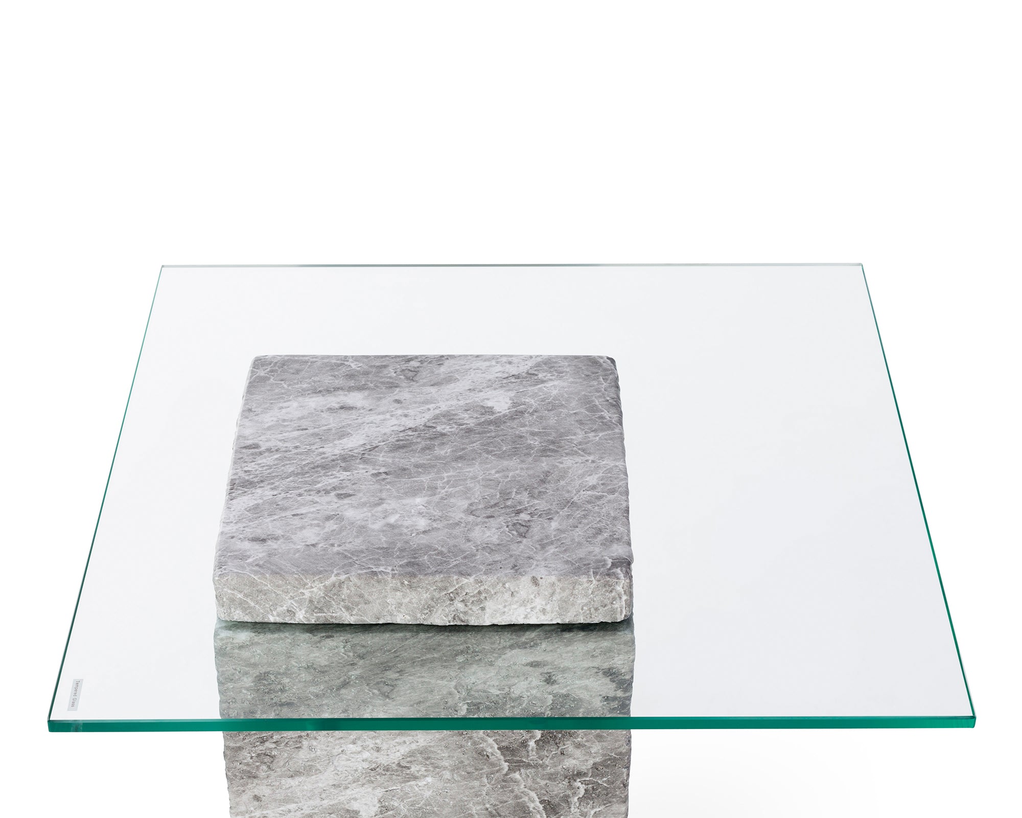 Rock Side Table  -  Grey Faux Marble