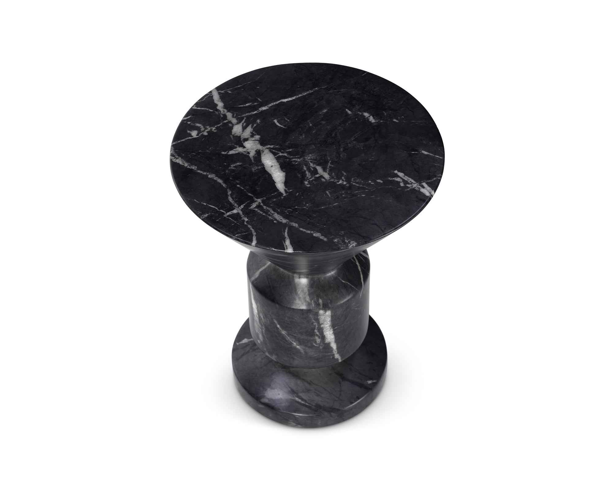 Argos Side Table - Black Marquina Faux Marble
