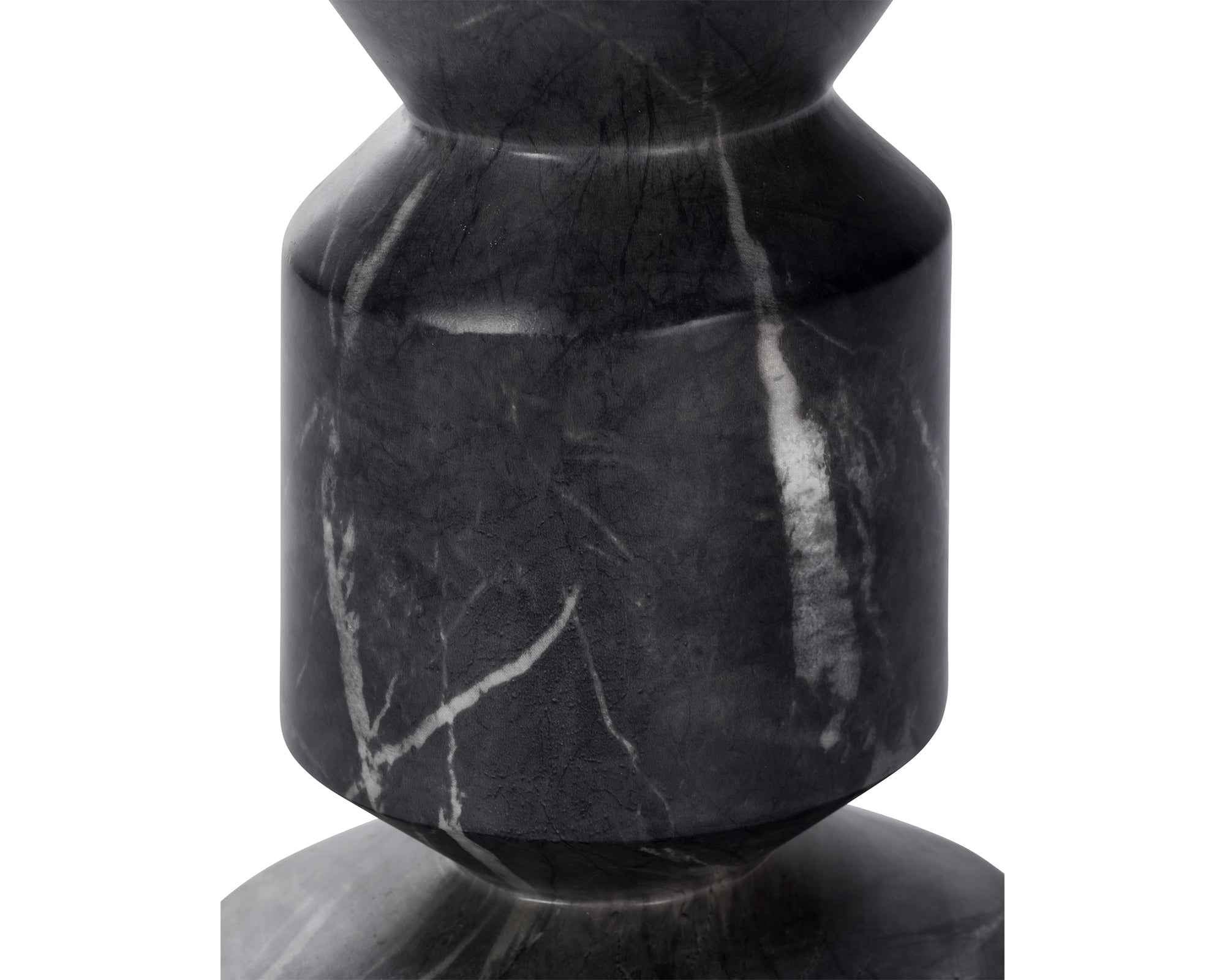 Argos Side Table - Black Marquina Faux Marble
