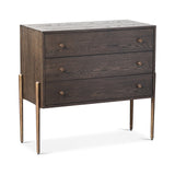 Nella Chest Of Drawer  -  Dark Brushed Brown & Hammered Dark Bronze