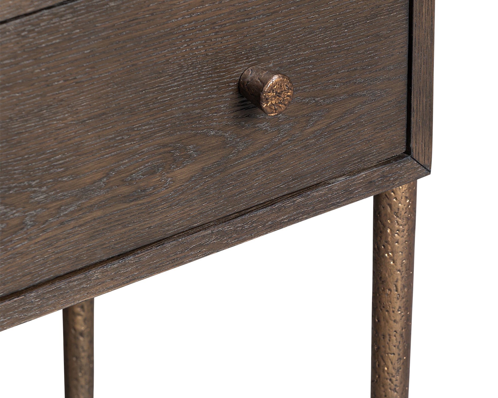 Nella Chest Of Drawer  -  Dark Brushed Brown & Hammered Dark Bronze