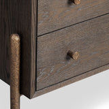Nella Chest Of Drawer  -  Dark Brushed Brown & Hammered Dark Bronze