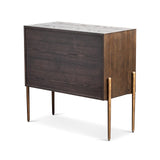 Nella Chest Of Drawer  -  Dark Brushed Brown & Hammered Dark Bronze