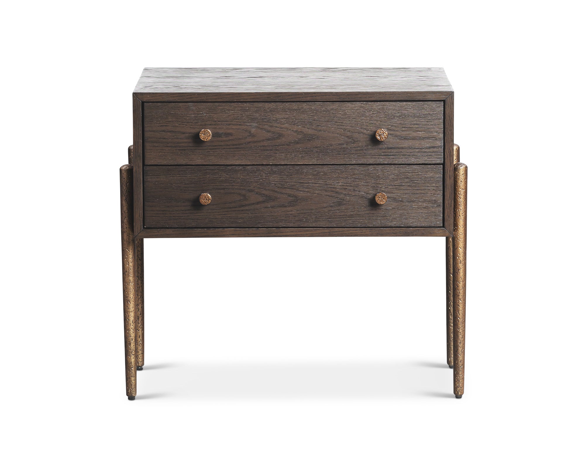 Liang & Eimil Nella Bedside Table – Brushed Brown & Hammered Dark Bronze
