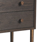 Nella Bedside Table  -  Dark Brushed Brown & Hammered Dark Bronze