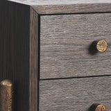 Nella Bedside Table  -  Dark Brushed Brown & Hammered Dark Bronze
