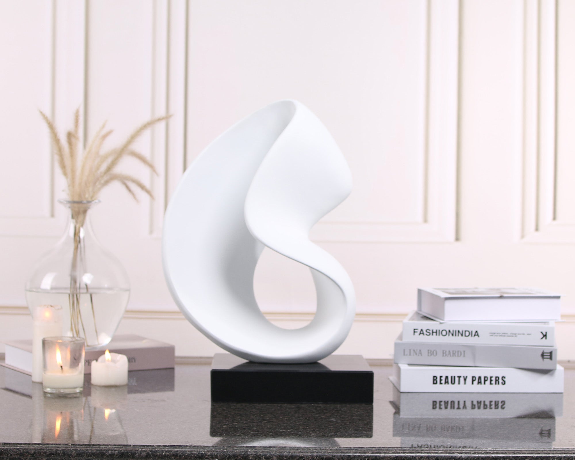Lorenzo Abstract Sculpture  -  Black and White