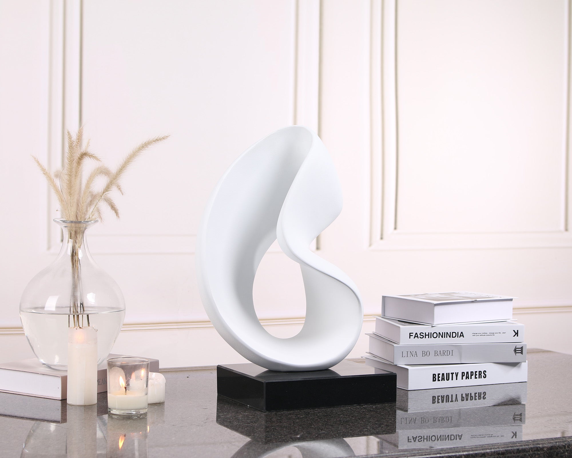 Lorenzo Abstract Sculpture  -  Black and White