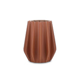 Juana Vase  - Brown Leather and Glass