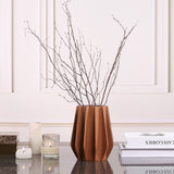 Juana Vase  - Brown Leather and Glass