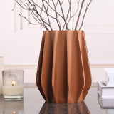 Juana Vase  - Brown Leather and Glass