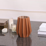 Juana Vase  - Brown Leather and Glass
