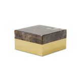 Lina Marble Storage Box  -  Coffee and Gold