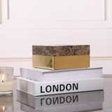 Lina Marble Storage Box  -  Coffee and Gold
