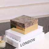 Lina Marble Storage Box  -  Coffee and Gold