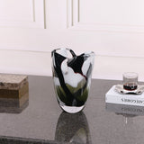 Natasha Glass Vase  -  Black and Grey