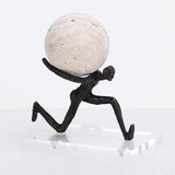 Chasing Balance Sculpture - Dark Bronze & Beige
