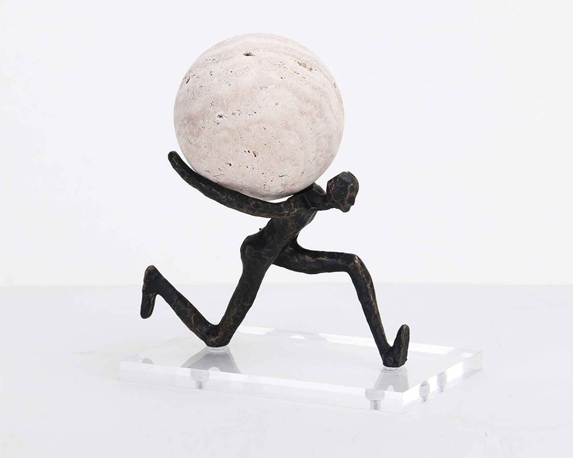 Chasing Balance Sculpture - Dark Bronze & Beige