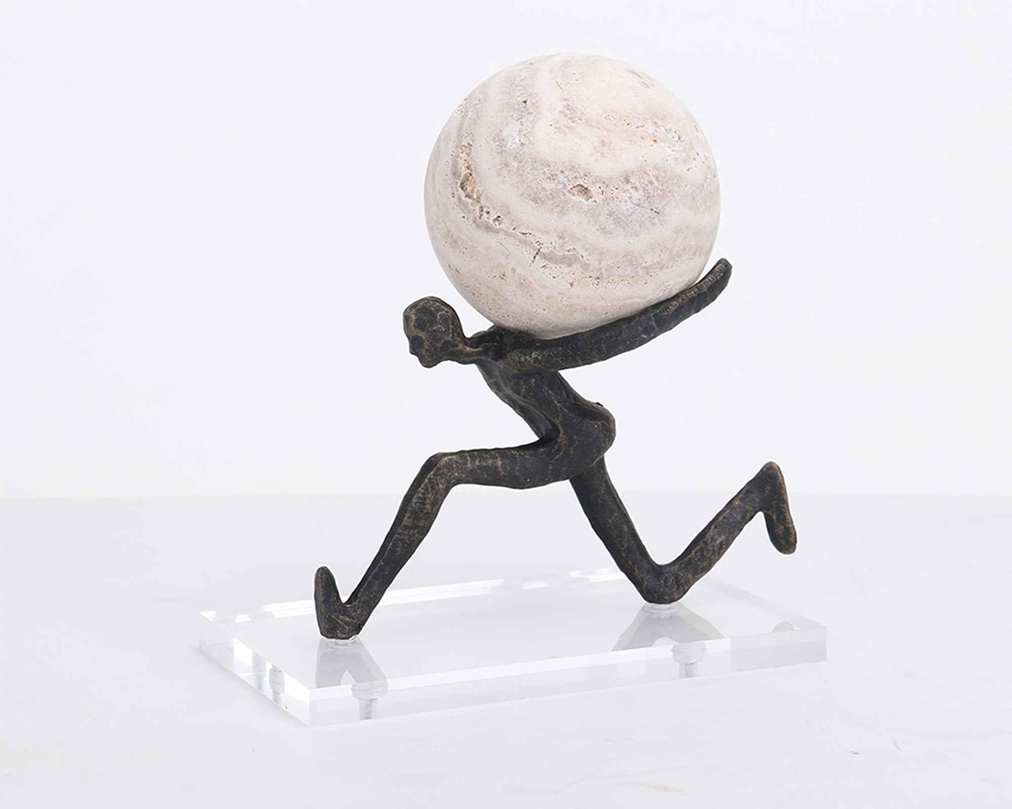 Chasing Balance Sculpture - Dark Bronze & Beige