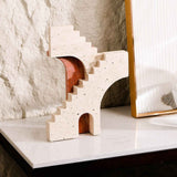 Arched Legacy Sculpture - Beige Marble & Red Marble