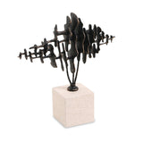 Echo Crest Sculpture  -  Dark Bronze & Beige