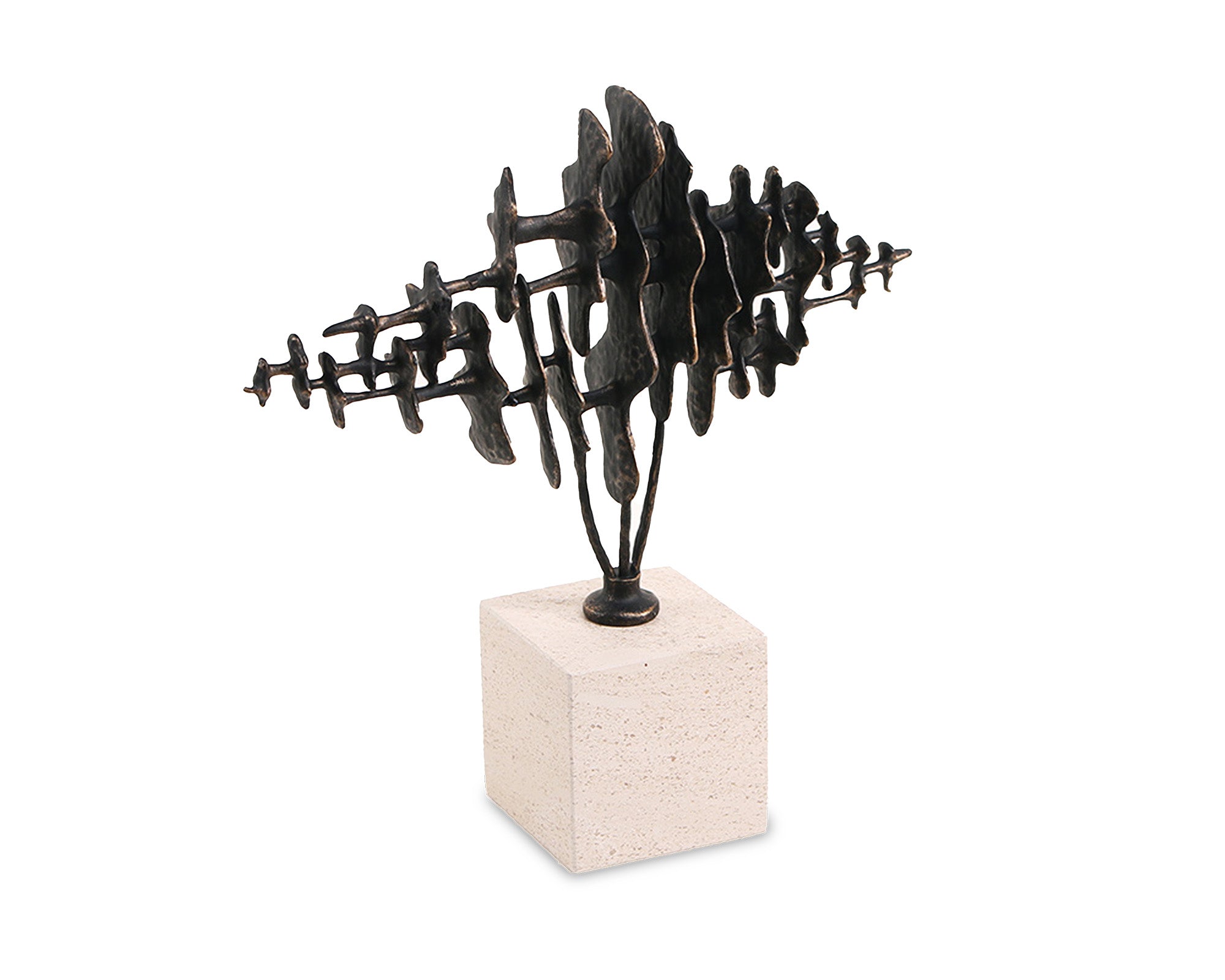 Liang & Eimil Echo Crest Sculpture – Dark Bronze & Beige