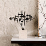 Echo Crest Sculpture  -  Dark Bronze & Beige