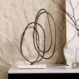 Kinetic Harmony Sculpture  -  Dark Bronze & Beige