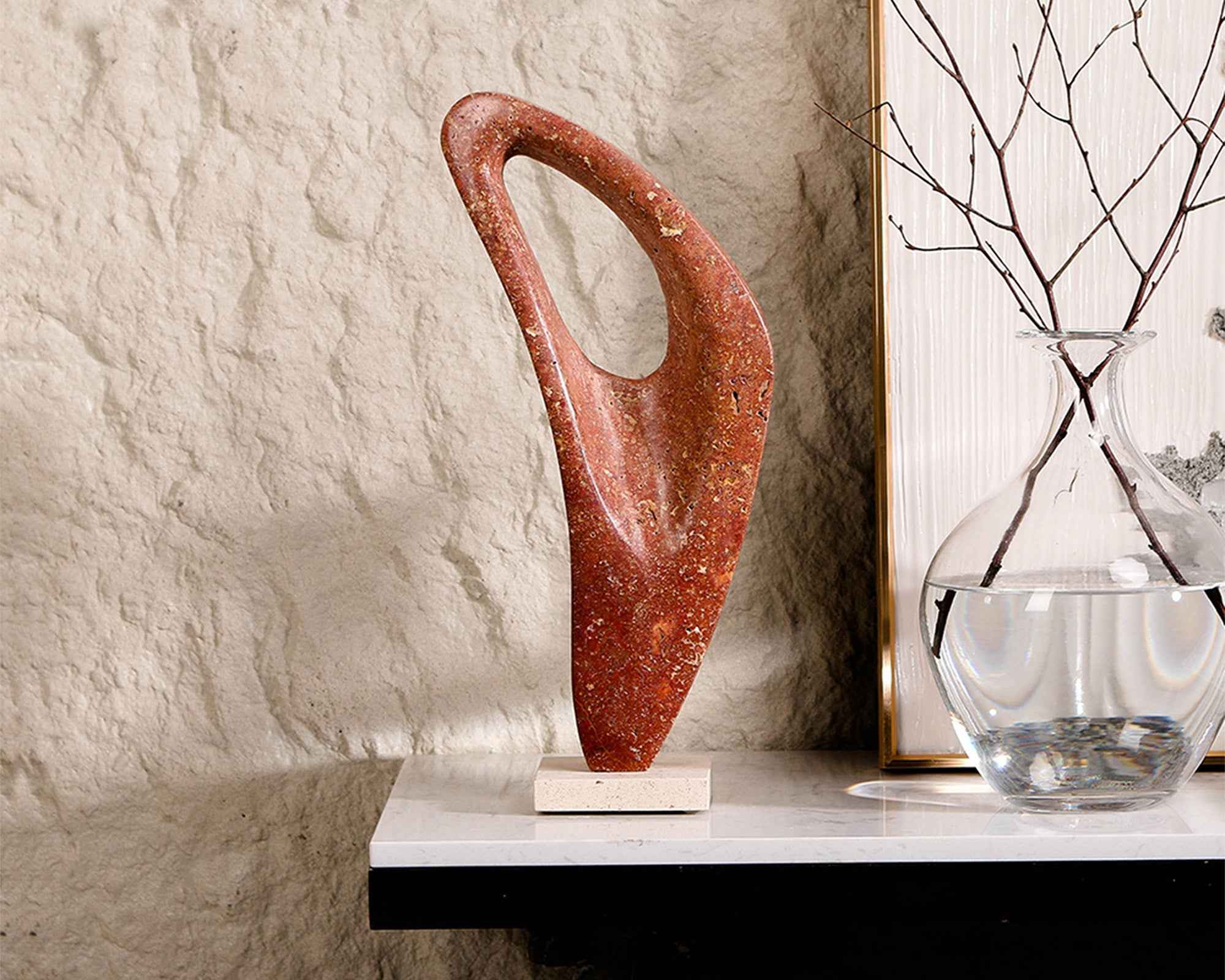 Arcadia Sculpture - Red & Beige