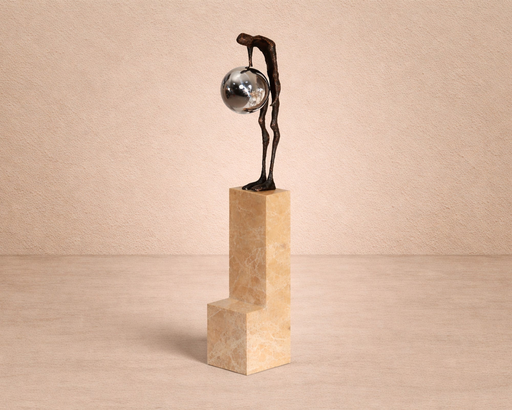 Liang & Eimil Contemplation Sculpture – Dark Bronze & Light Brown