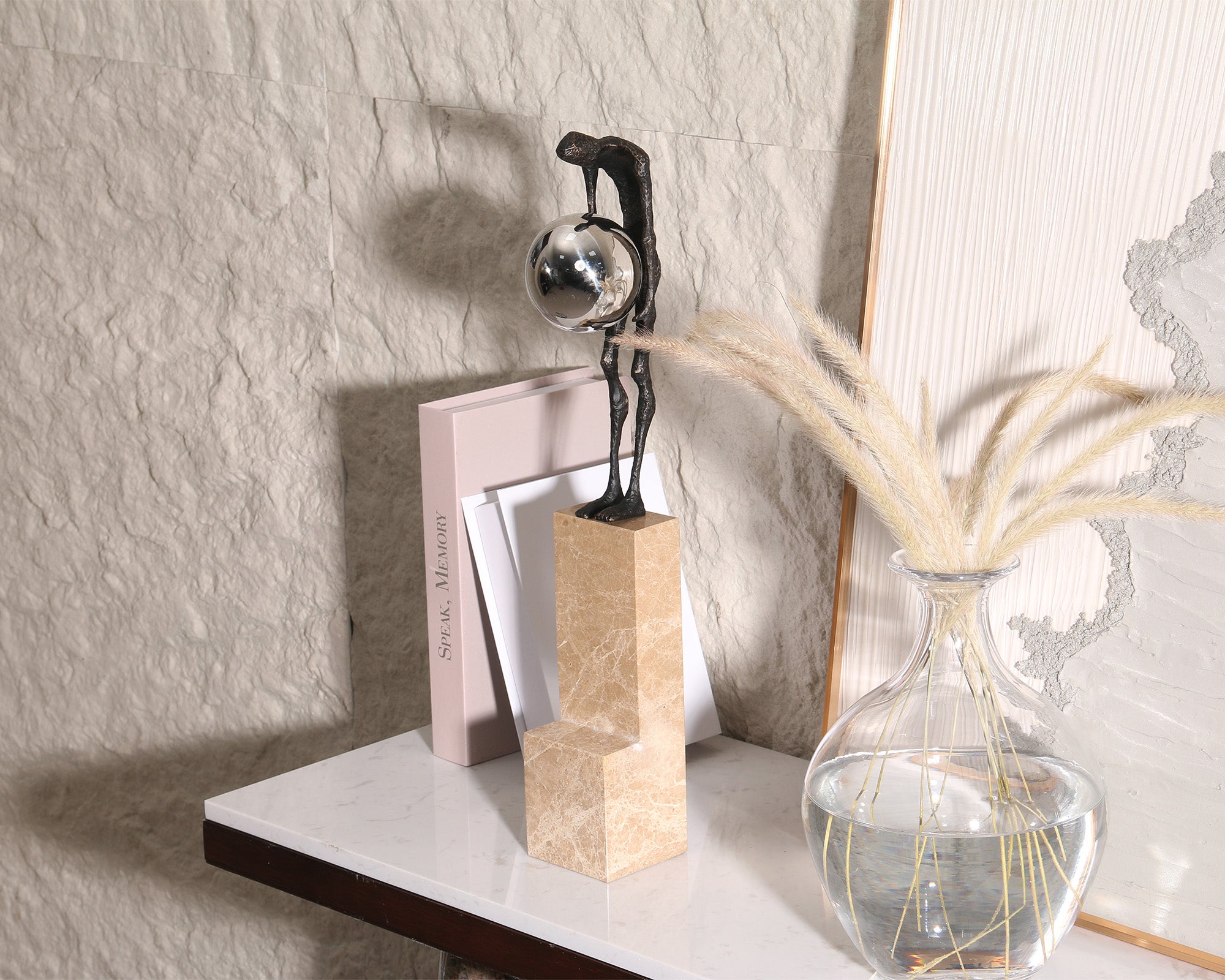Contemplation Sculpture  -  Dark Bronze & Light Brown