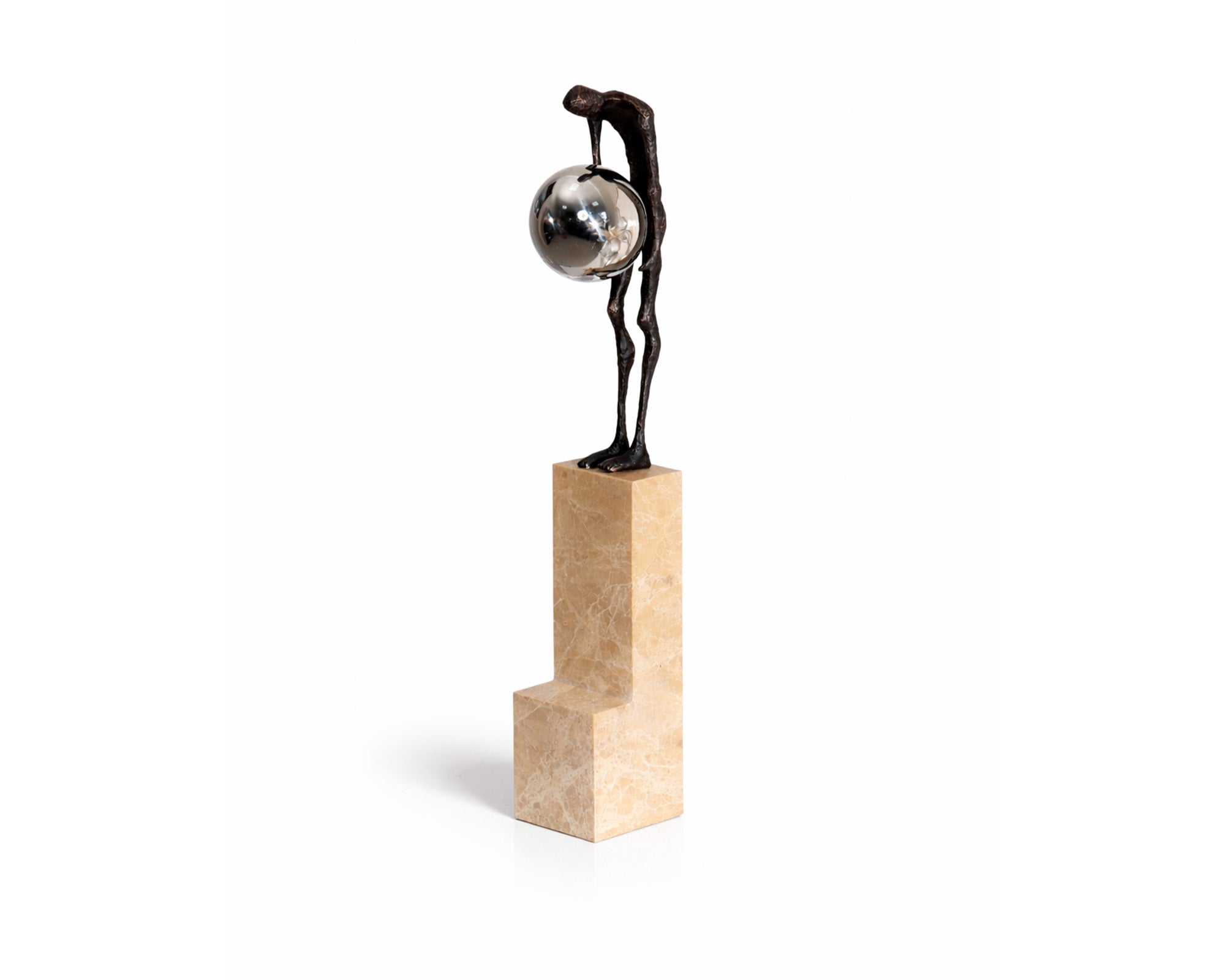 Liang & Eimil Contemplation Sculpture – Dark Bronze & Light Brown