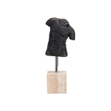 Scarred Elegance Sculpture  -  Dark Bronze & Beige
