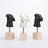 Scarred Elegance Sculpture  -  Dark Bronze & Beige