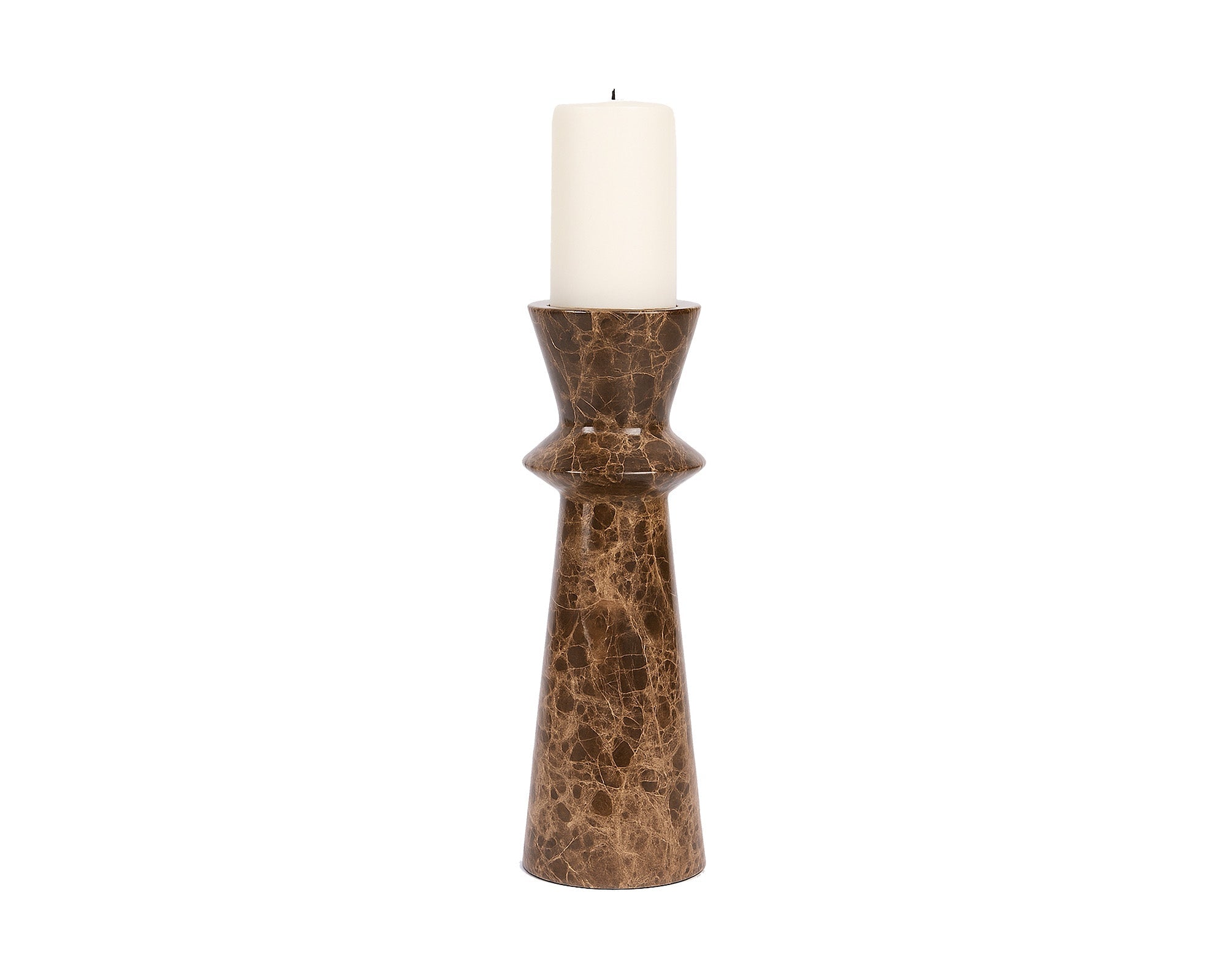 Liang & Eimil Melora Candle Holder – Dark Brown Marble