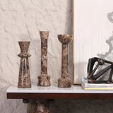 Liang & Eimil Melora Candle Holder – Dark Brown Marble