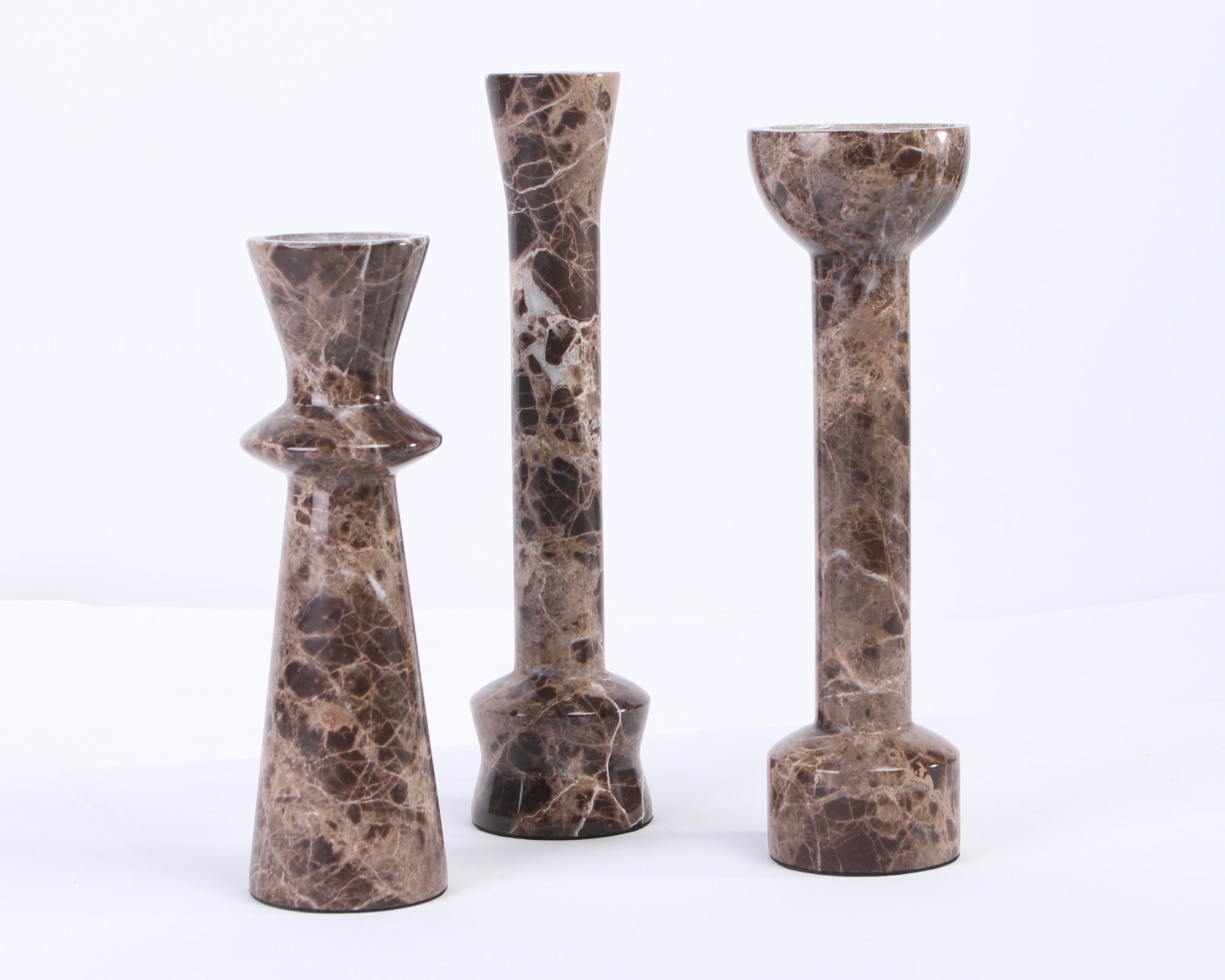 Liang & Eimil Melora Candle Holder – Dark Brown Marble