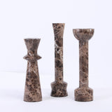 Liang & Eimil Melora Candle Holder – Dark Brown Marble