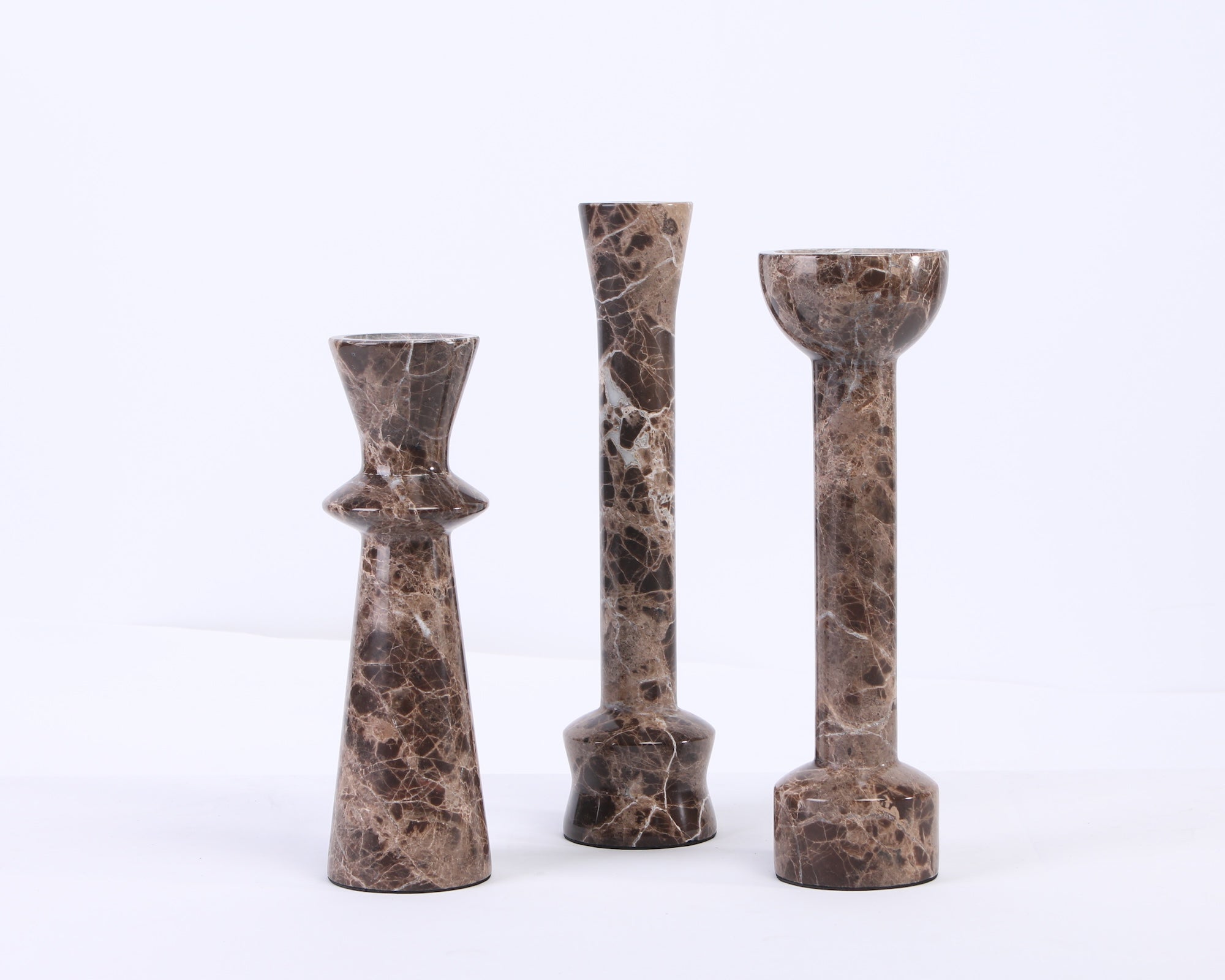 Liang & Eimil Melora Candle Holder – Dark Brown Marble