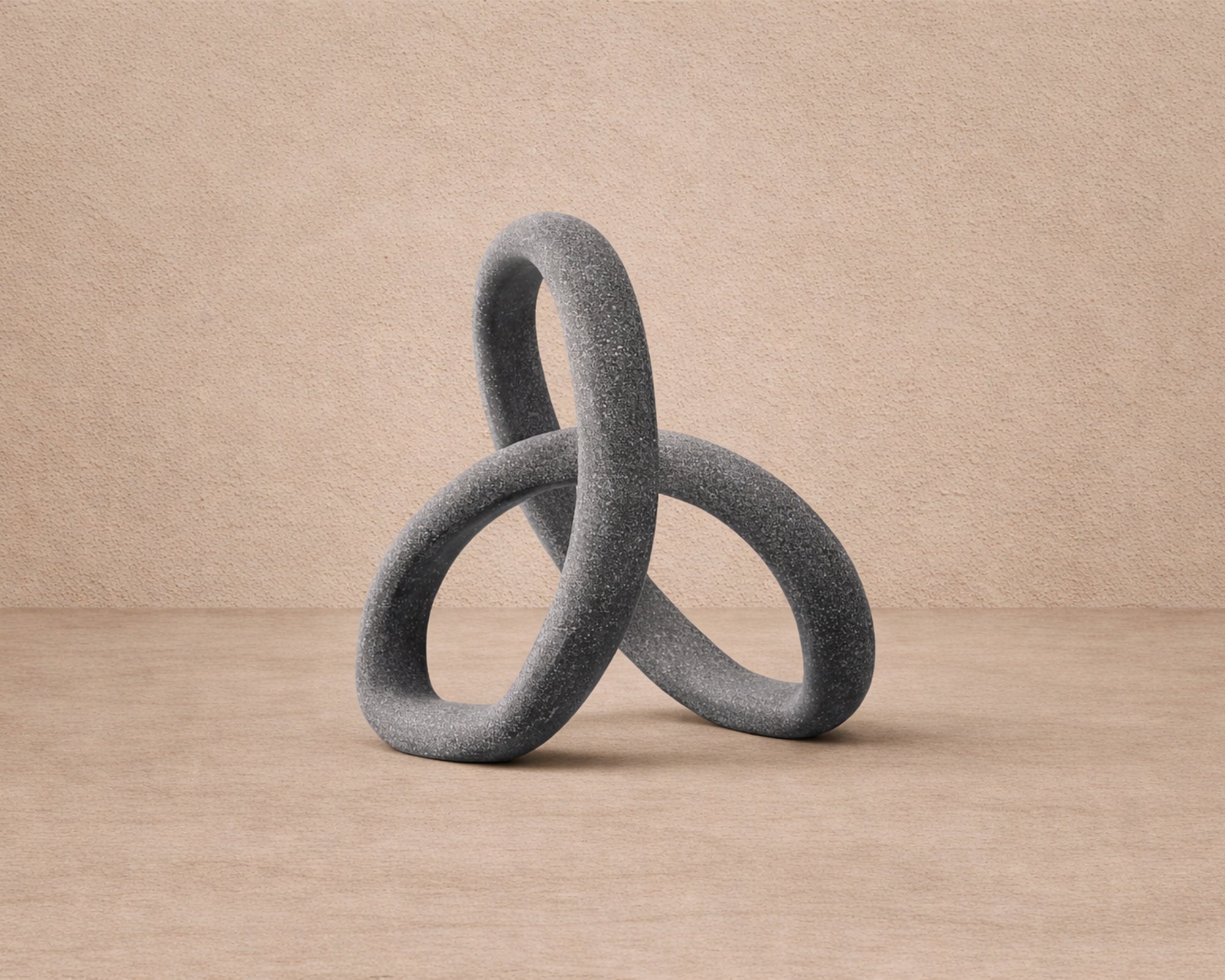Liang & Eimil Loop Sculpture - Matte Black Marble Effect