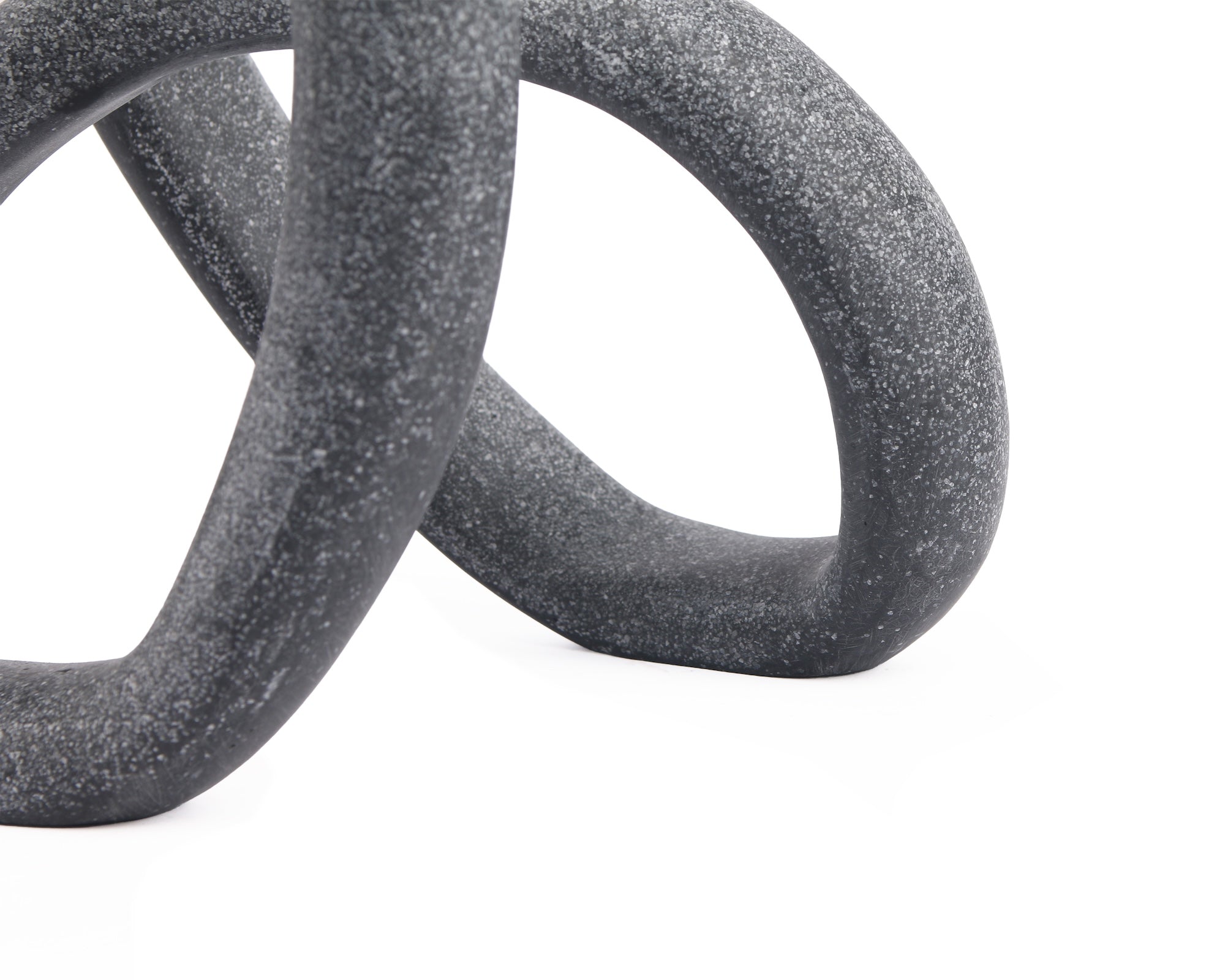 Liang & Eimil Loop Sculpture - Matte Black Marble Effect